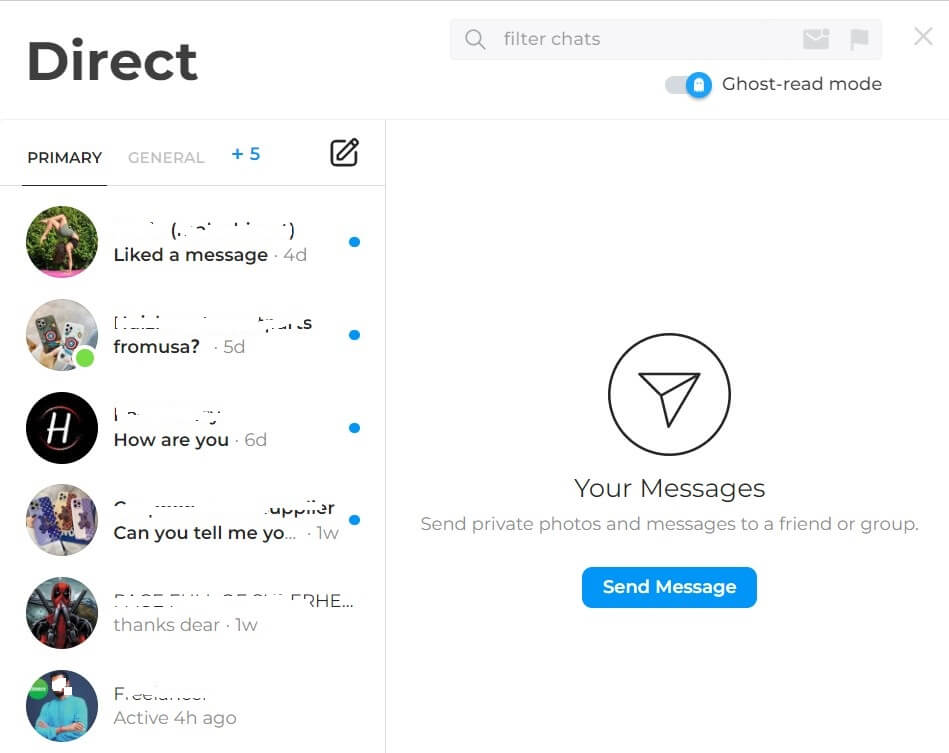 Send Instagram direct message